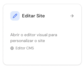 Card Editar Site para abrir o editor
